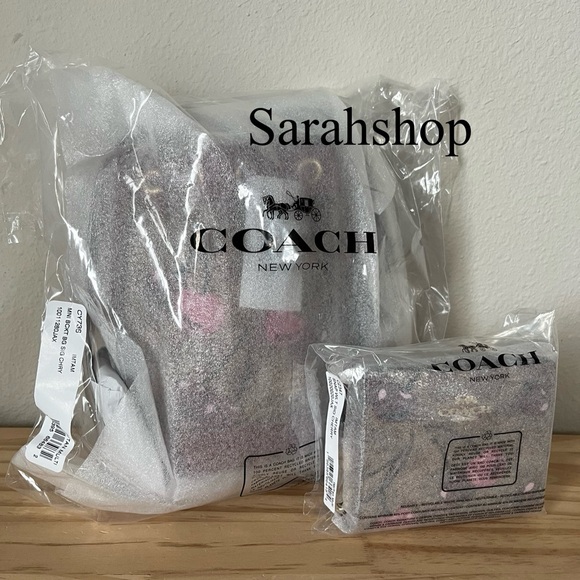 ✅Coach Mini Bucket Bag In Signature Cherry Print Set - Picture 16 of 16